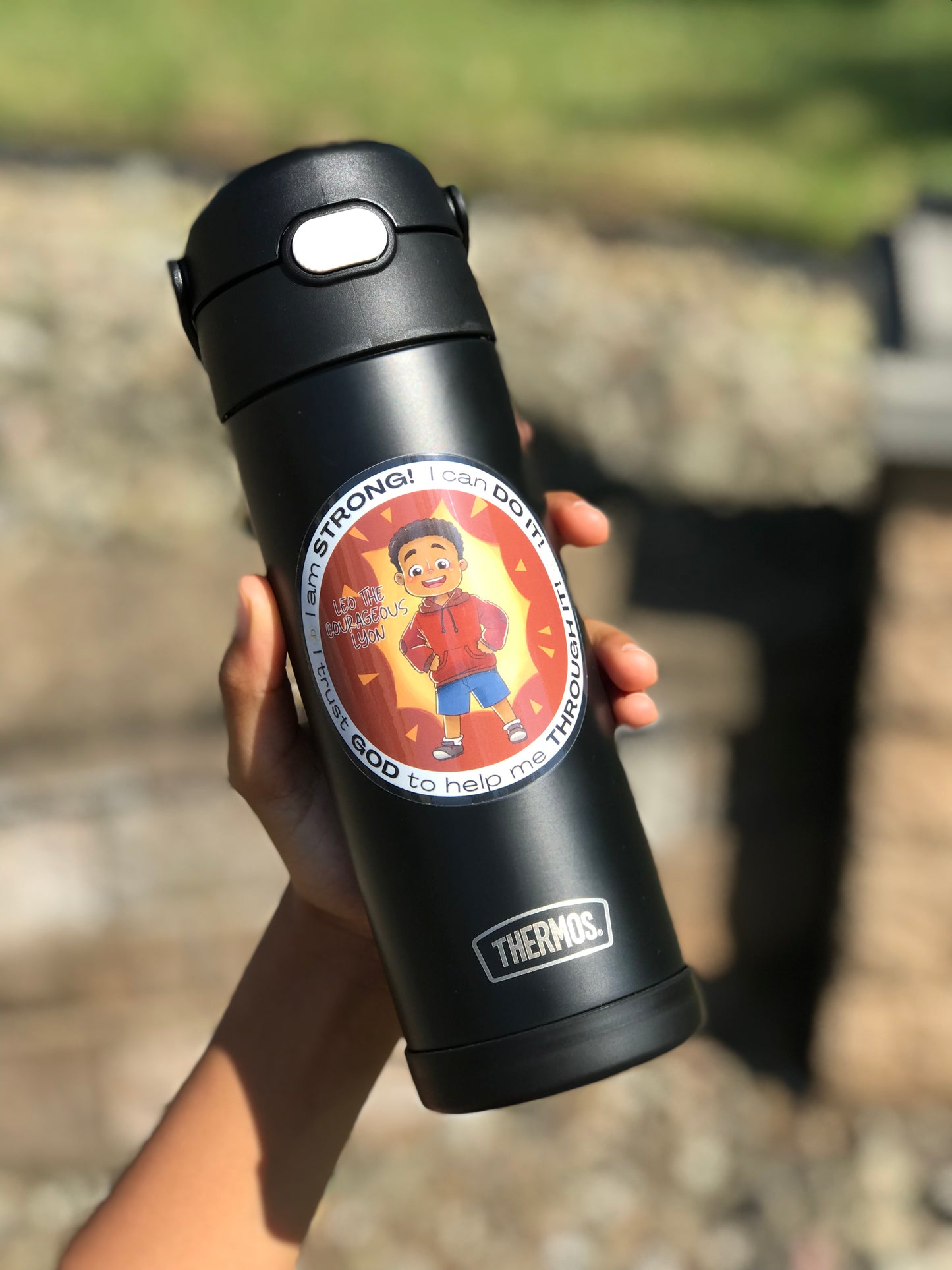 Leo the Courageous Lyon Waterproof Affirmation Vinyl Sticker