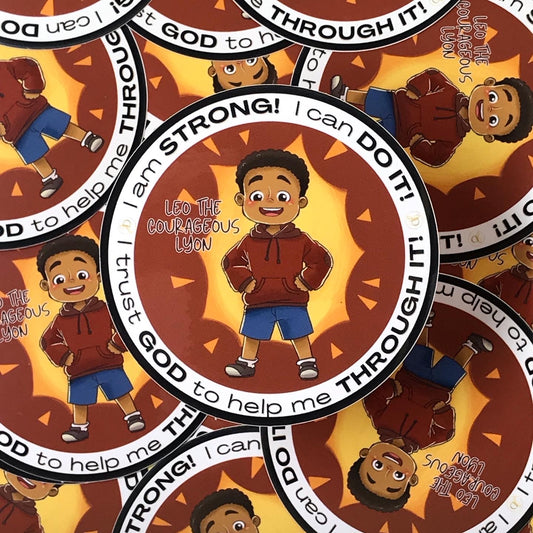 Leo the Courageous Lyon Waterproof Affirmation Vinyl Sticker